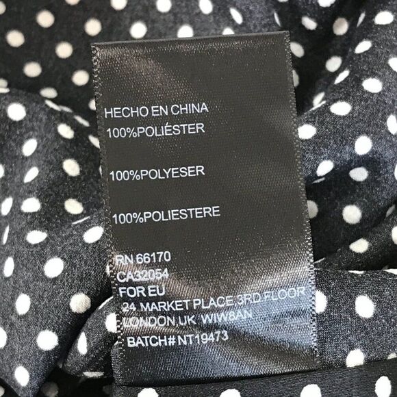 Urban Outfitters Polka Dot Faux Wrap Blouse Women's Medium Cropped Surplice - Picture 11 of 11